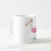 Mug Roseate Spoonbill oiseaux espèces aquarelle art (Devant gauche)