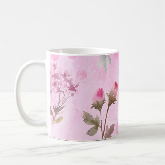 Mug Rosebuds, pois : floral d'été. (Gauche)
