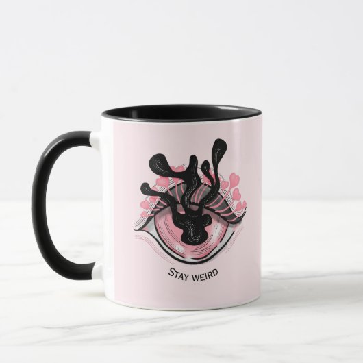 Mug Rosée Goth Oeil Déplaisant Horreur Wicca Restez bi (Gauche)