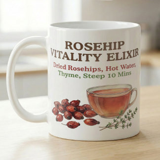 Mug Rosehip Tea Recipe Apothecary Style Art