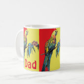 Mug Rosella Parrot Aquarelle Papa Nom du père (Devant gauche)