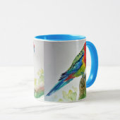 Mug Rosella Parrot Aquarelle Peinture Boys Nom Art (Devant droit)