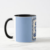 Mug Rosemaling Monogramme Bleu de Prusse (Gauche)
