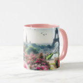 Mug Roseraie Parisienne Tour Eiffel Rose (Devant droit)