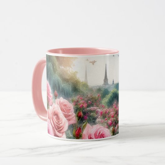 Mug Roseraie Parisienne Tour Eiffel Rose (Devant gauche)