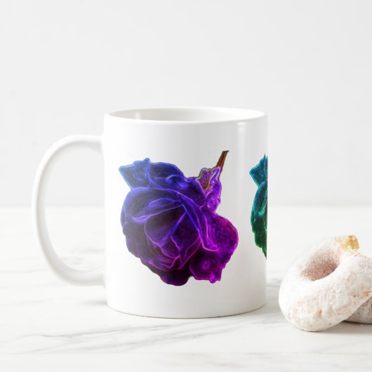 Mug Roses Abstraits (Avec donut)