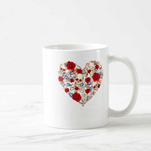 Mug Roses And Skulls Heart Gothic Style Valentine Be M (Droite)