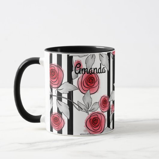 Mug Roses aquarelle (Gauche)