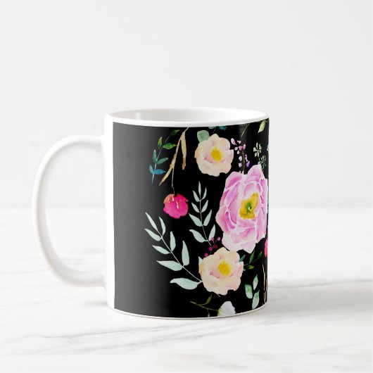 Mug Roses aquarelle (Gauche)