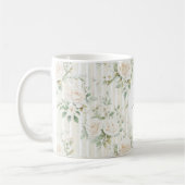 Mug Roses blanches aux nuances romantiques à rayures f (Gauche)