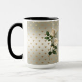 Mug Roses Blanches Cœurs Dorés (Gauche)