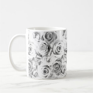 Mug Roses blanches répétition motif floral