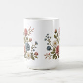 Mug Roses brodées Blush & Blue (Centre)