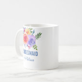 Mug Roses Colorées Fleurs Aquarelle Demoiselle d'Honne (Devant gauche)