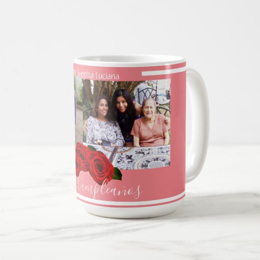 Mug Roses coralliens | Photo personnalisée Espagnol Jo (Devant droit)