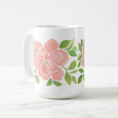 Mug Roses d'aquarelle rose (Devant gauche)