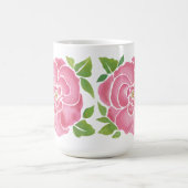 Mug Roses d'aquarelle rose profond (Centre)
