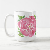 Mug Roses d'aquarelle rose profond (Gauche)