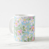 Mug Roses de chien rose et blanc sur Sky Blue (Devant gauche)