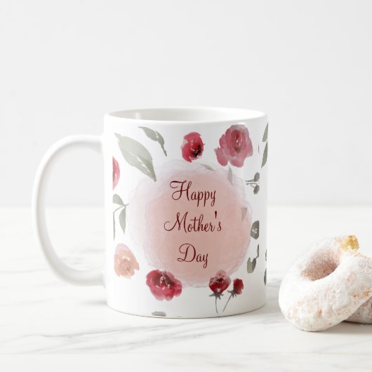 MUG ROSES DE LA JOURNÉE DE LA MÈRE AMOUR (Avec donut)