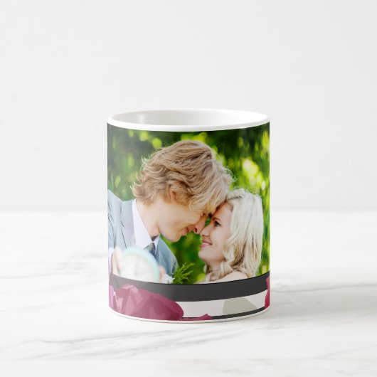 Mug Roses de l'anniversaire du mariage, bandes, photo (Centre)