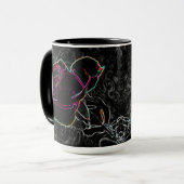 Mug Roses de Néon rouge et violet tenant les mains sur (Devant gauche)