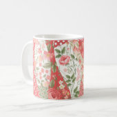 Mug Roses de Patchwork : conception motif transparente (Devant gauche)
