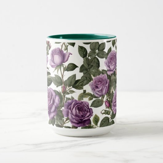 Mug Roses de Rose pourpre, (Centre)