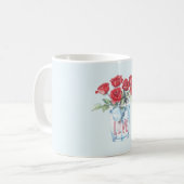 Mug Roses de verre de glace bleu clair rouge (Devant gauche)