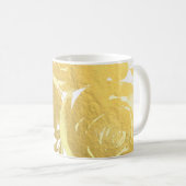 Mug Roses d'or Faux Foil Élégant verre floral moderne (Devant droit)