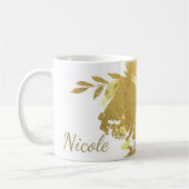 Mug Roses d'or Faux Foil Élégant verre floral moderne (Gauche)