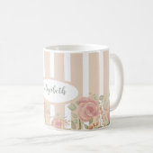 Mug Roses églantier aquarelle monogrammées (Devant droit)