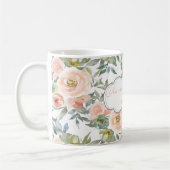 Mug Roses Élégantes Chic, Message de Motivation (Gauche)