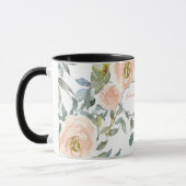 Mug Roses Élégantes Chic, Message de Motivation (Gauche)