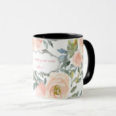 Mug Roses Élégantes Chic, Message de Motivation (Devant droit)