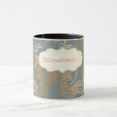 Mug Roses en damas doré élégantes et chic (Centre)