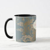 Mug Roses en damas doré élégantes et chic (Gauche)