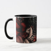 Mug Roses et crâne noir rouge Personnalisé (Gauche)