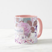 Mug Roses et hydrangées d'aquarelle (Devant droit)