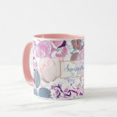 Mug Roses et hydrangées d'aquarelle (Devant gauche)