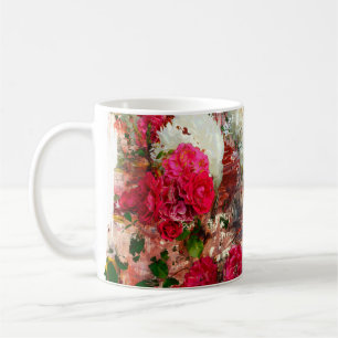 Mug Roses et pivoines et roses, médias mixtes et