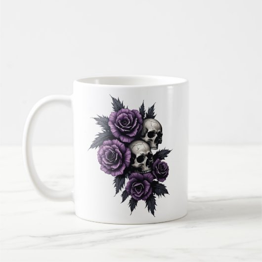 Mug Roses et squelette (Gauche)