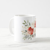 Mug Roses Fleur d'Amour Crème Rouge (Devant gauche)