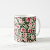 Mug Roses Fleurs Roses Rouges Vertes  (Devant droit)