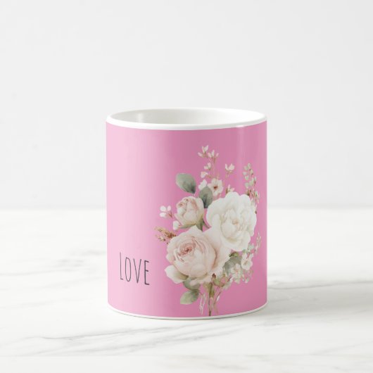 Mug Roses Florales Rose Blanc Rosé (Centre)