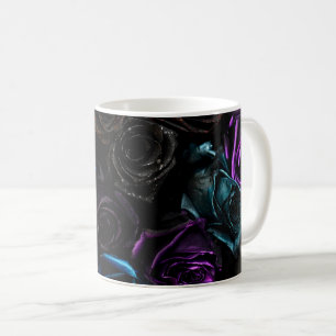 Mug Roses gothiques sombres velours motif floral textu