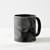 Mug Roses gris, photo florale grise (Devant droit)