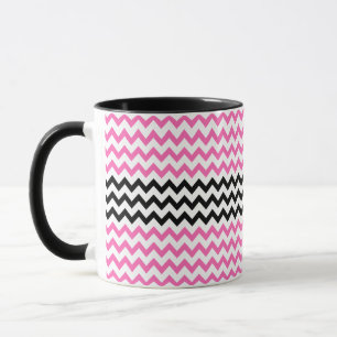 Mug Roses indien et noir Chevron par Shirley Taylor