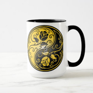 Mug Roses, jaune et noir de Yin Yang
