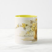 Mug Roses jaunes dans un vase à poterie (Centre)